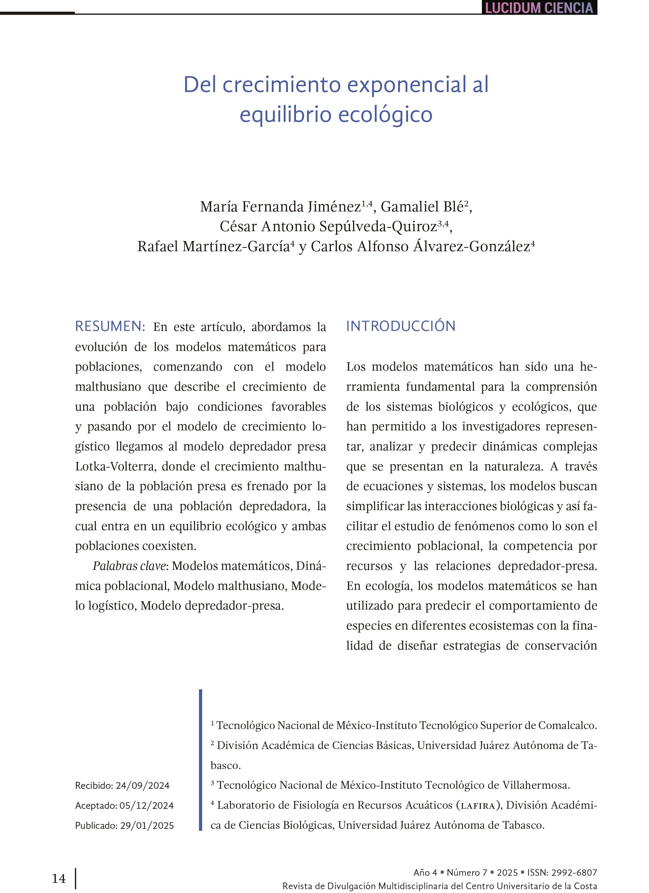 2. Del crecimiento exponencial al equilibrio ecológico