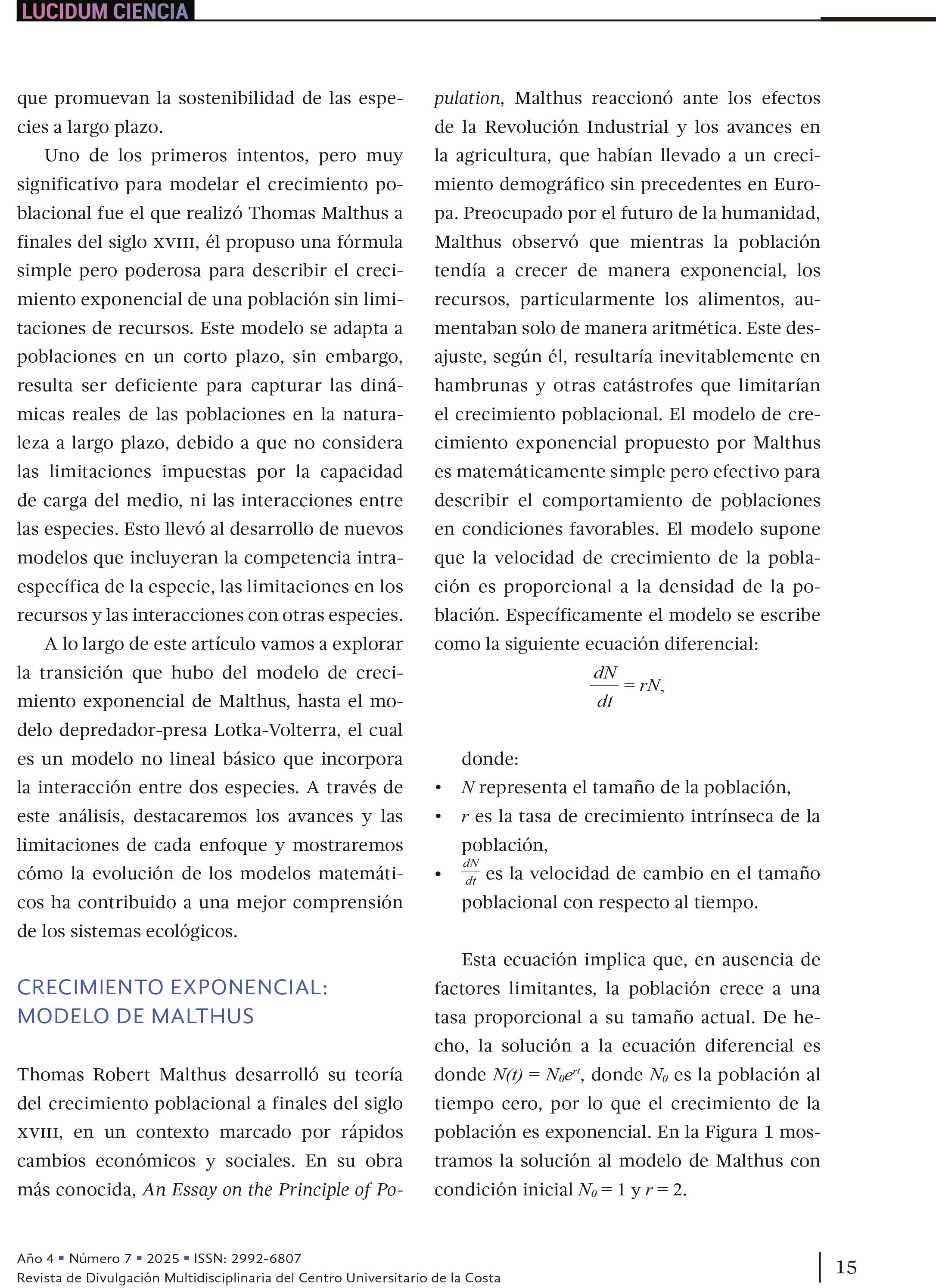 2. Del crecimiento exponencial al equilibrio ecológico