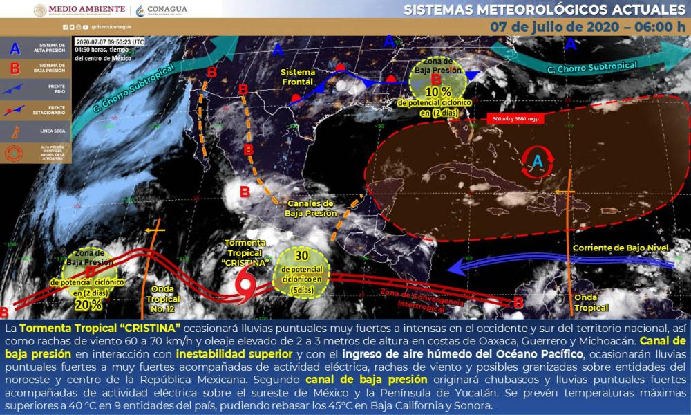 Reporte meteorológico en la zona del Pacífico