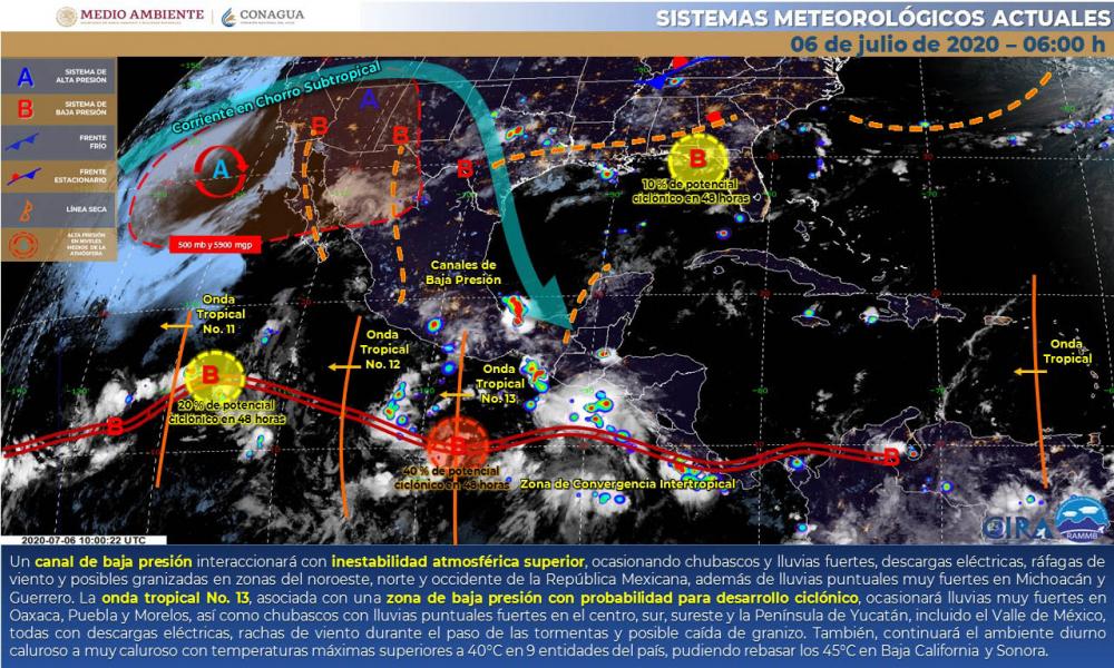 Hay condiciones para lluvias o chubascos